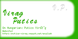 virag putics business card